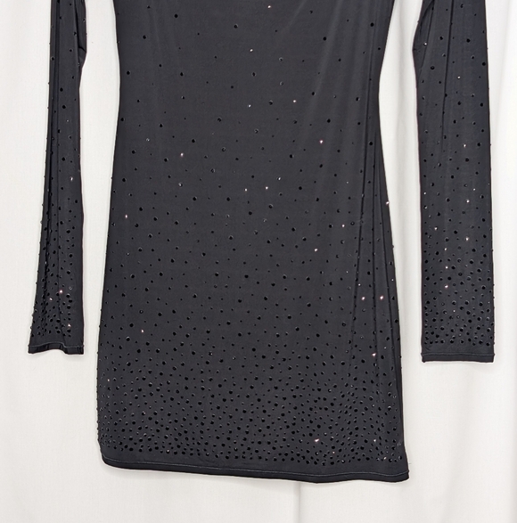 Skims Jelly Sheer Intimates Dress Rhinestone Mini RARE NWT Onyx Black - Picture 5 of 10